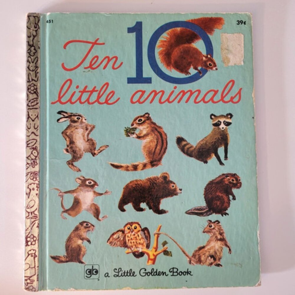Vintage Little Golden Book 10 Little Animals 2nd Printing 1971